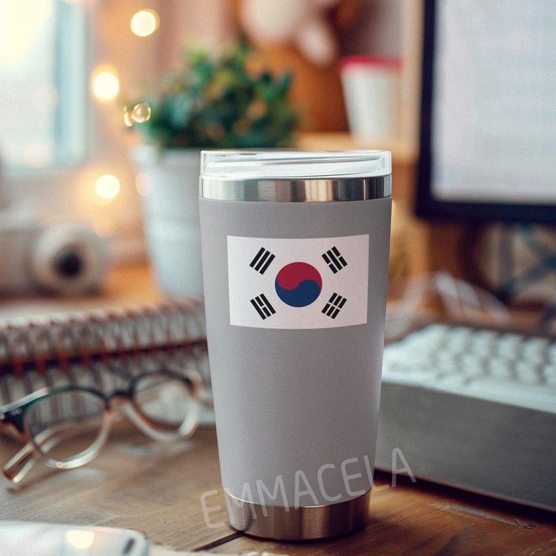 EMMACELA (3PCS) South Korea Flag stickers, Countries Flag Stickers - Waterproof Vinyl Decals For Laptops, Tumblers, Water Bottles, Books, Scrapbooks, Size 3 x 2 Inch - Image 5
